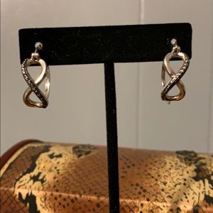 Infinity earrings silver and black